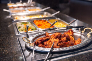 One of the hot bars at Miller's Smorgasbord