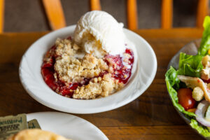 Cherry Cobbler and Ice Cream